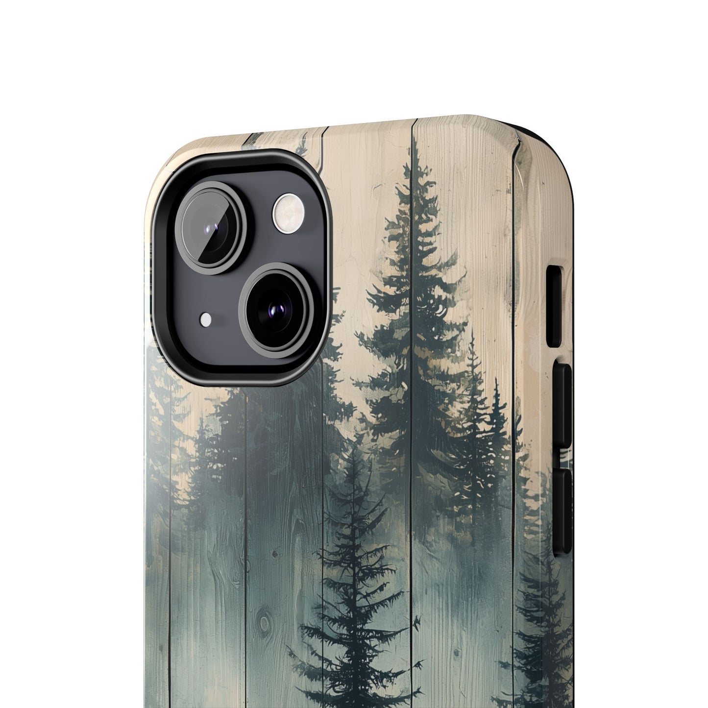 Misty Pine Forest Iphone Case - Nature-Inspired Wood Design Protective Cover