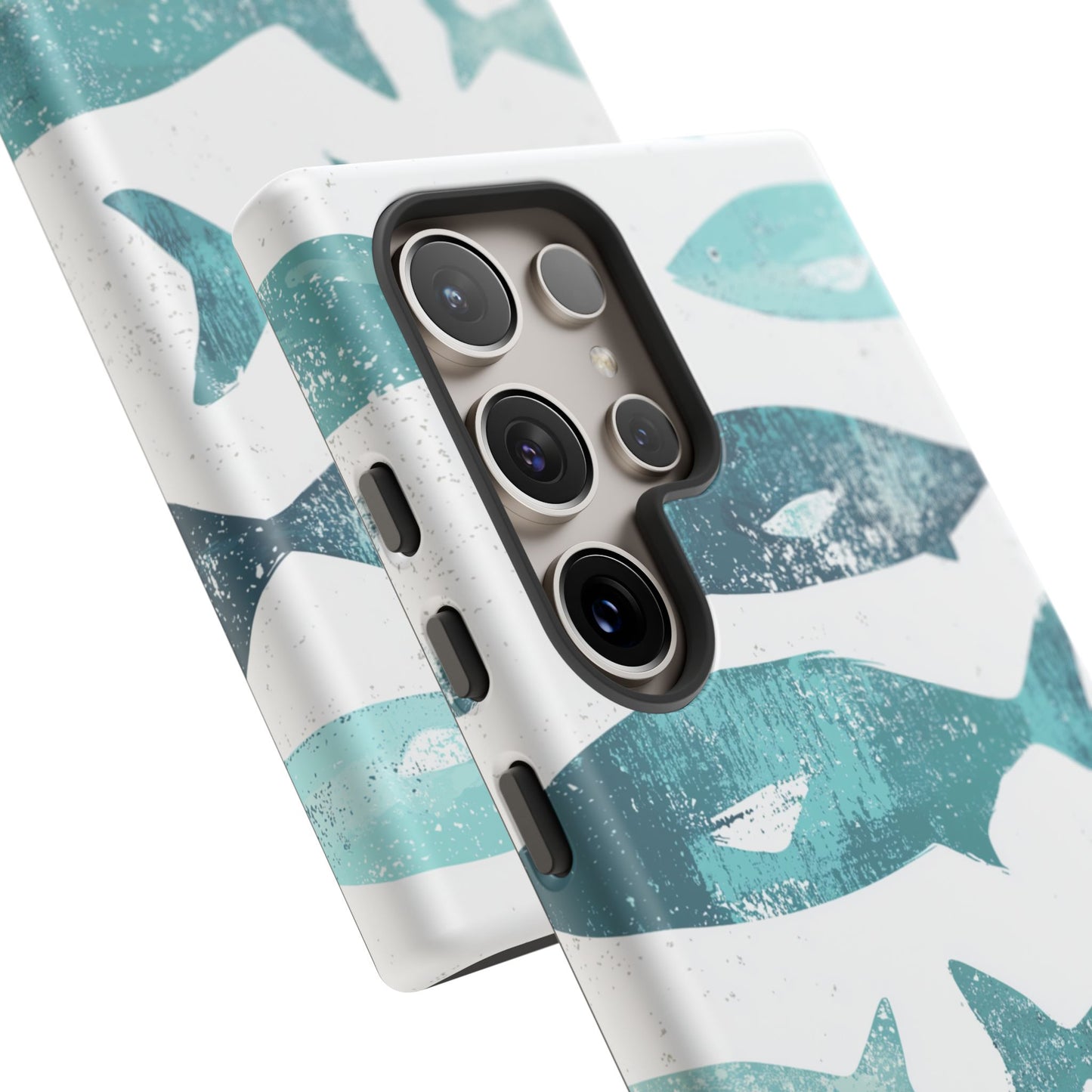 Vintage Blue Fish Print - Samsung Galaxy Series Case