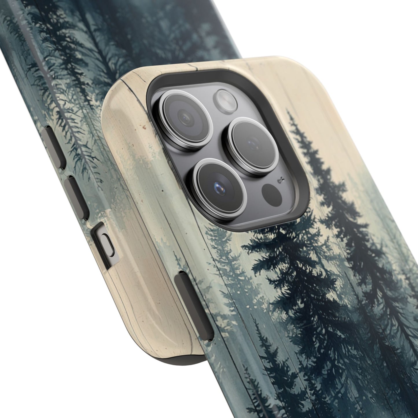 Misty Forest Wood MagSafe iPhone Case - Nature-Inspired Protective Cover