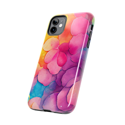 Sunset Petals Watercolor iPhone Case – Slim Design, Glossy Finish