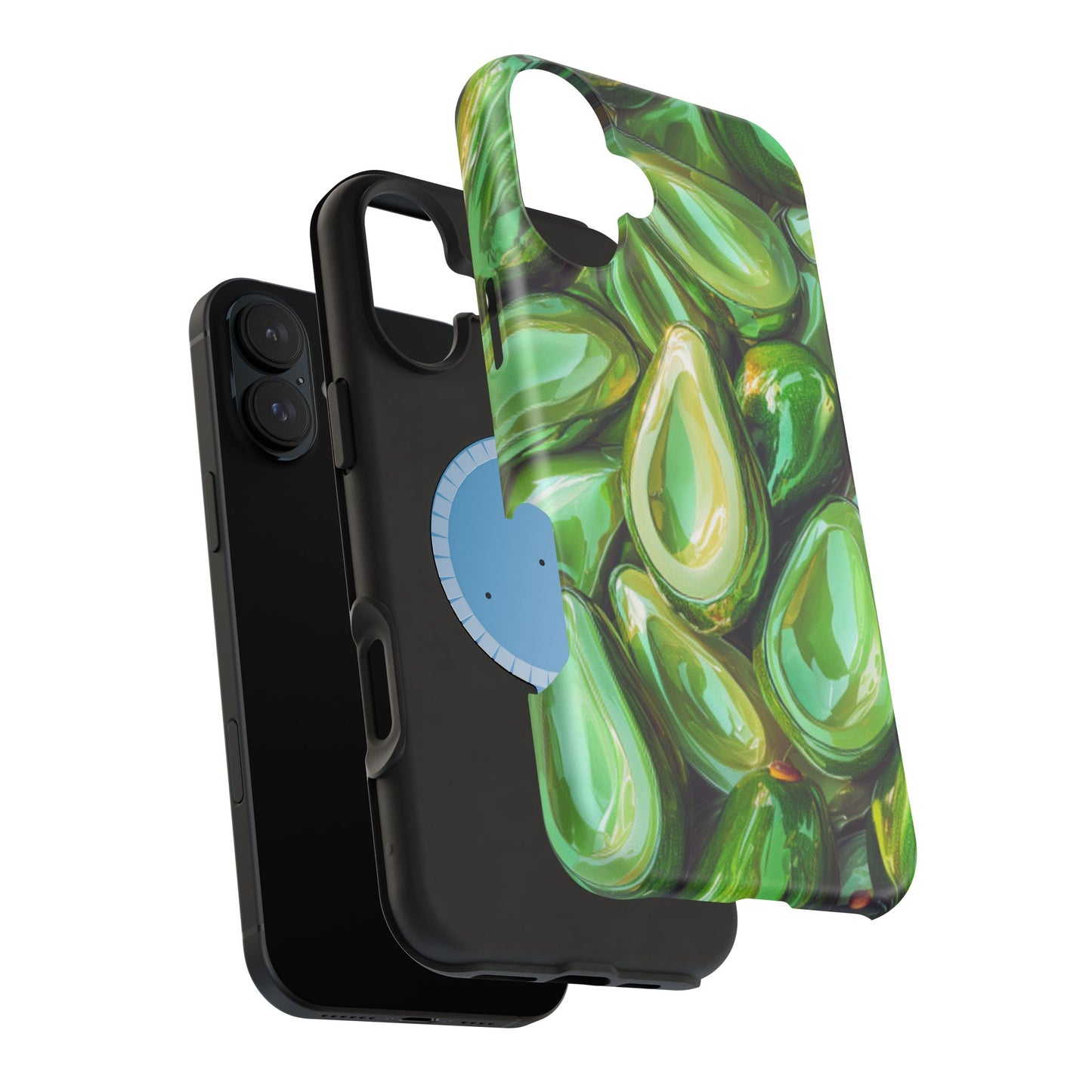 Glossy Avocado MagSafe iPhone Case – Sleek Green 3D Fruit Design, Durable and Stylish