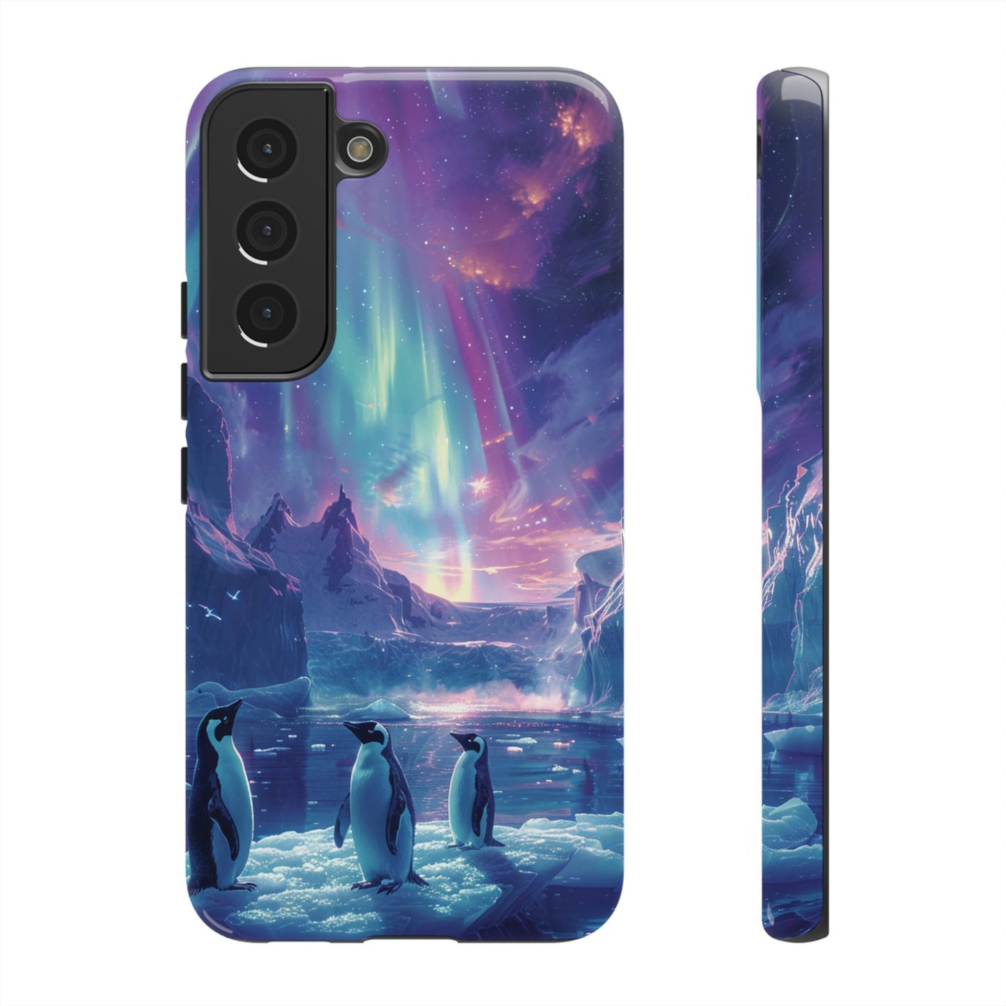 Penguin Parade Northern Lights iPhone Case