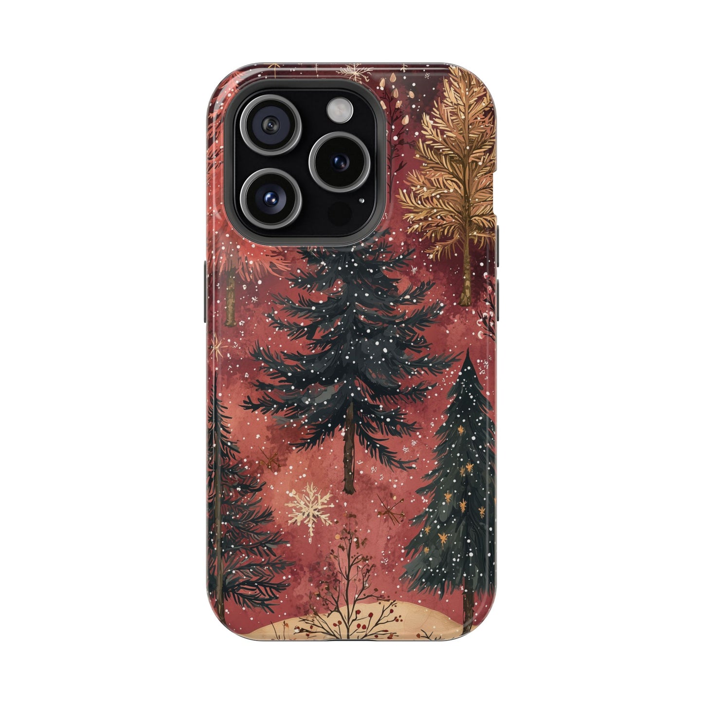 Rustic Red Winter Forest - MagSafe iPhone Series Case