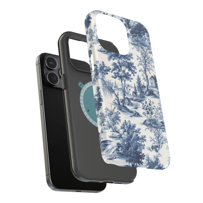 Vintage Charm Blue Toile iPhone Case