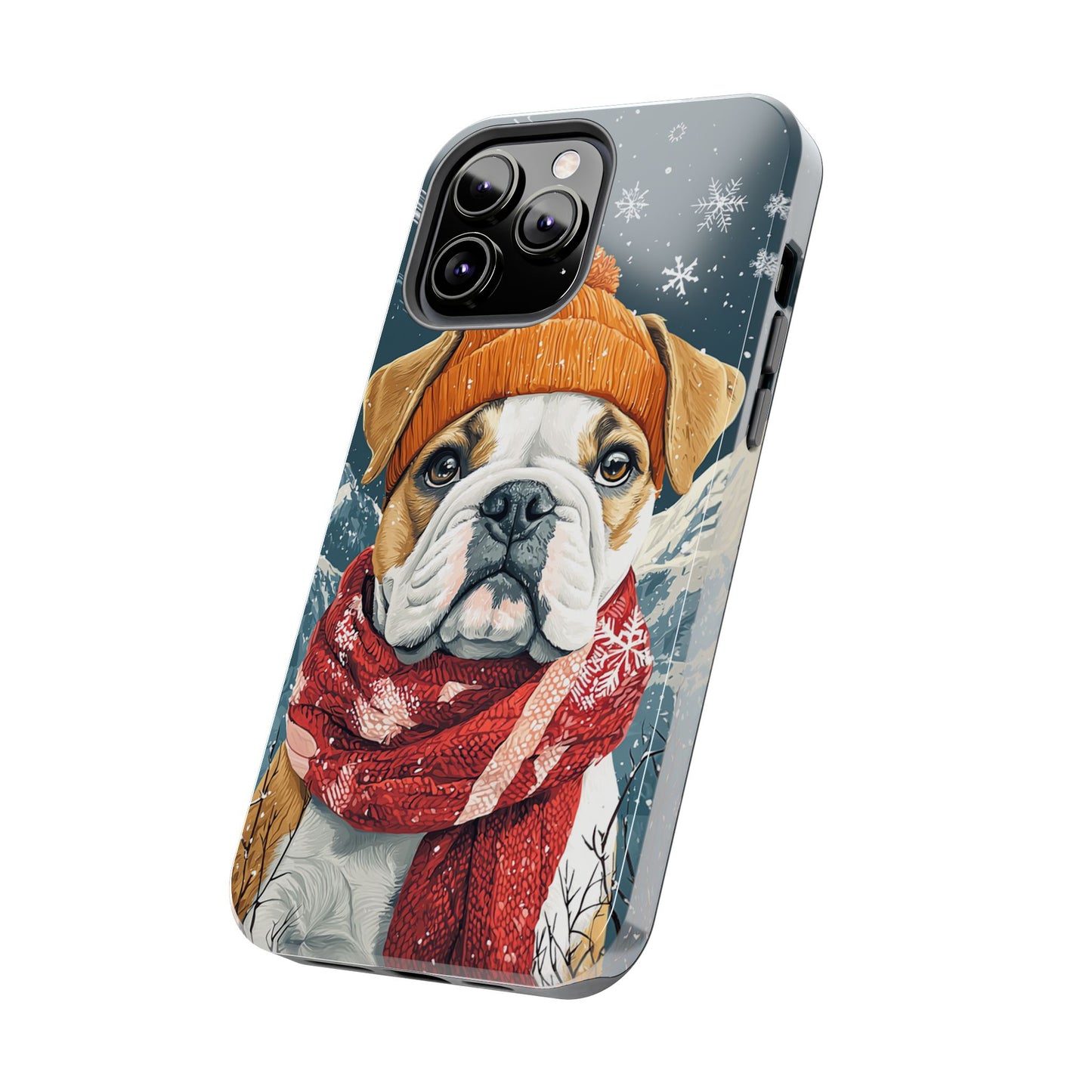 Cozy French Bulldog iPhone Case – Rustic Fireplace Protective Cover