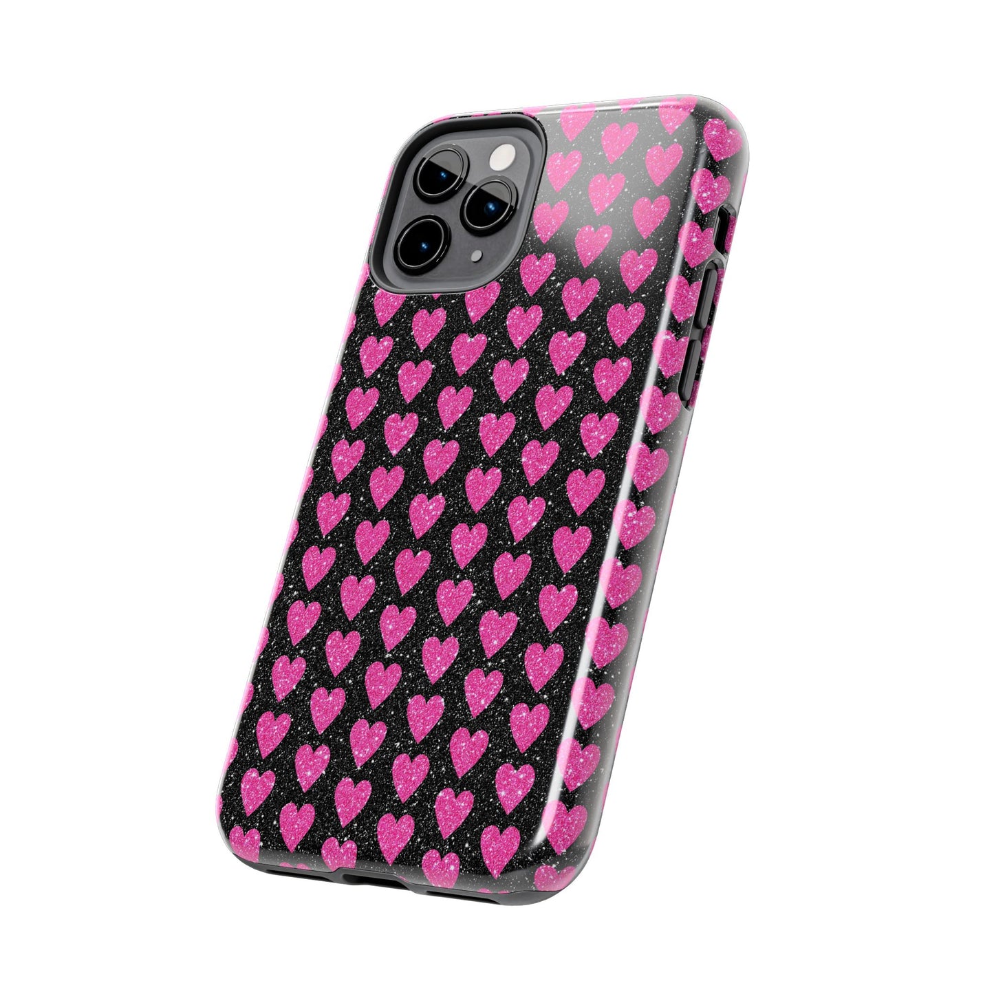 Glitter Pink Hearts iPhone Case