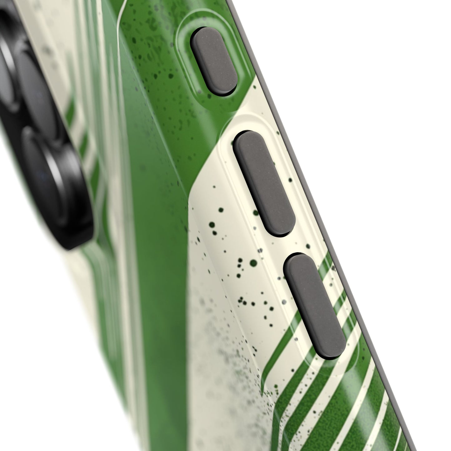 Green Stripes MagSafe iPhone Case – Bold Diagonal Brushstroke Design