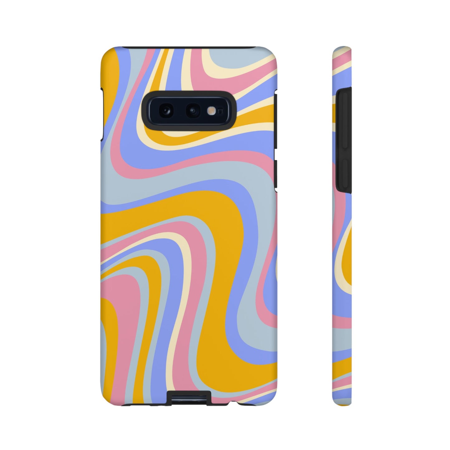 Groovy Pastel Waves Samsung Galaxy Case – 70s-Inspired Design with Dual-Layer Protection