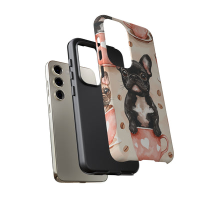 French Bulldog in Coffee Cup  Samsung Galaxy  Case – Cute Dog Art, Shockproof & Slim Design