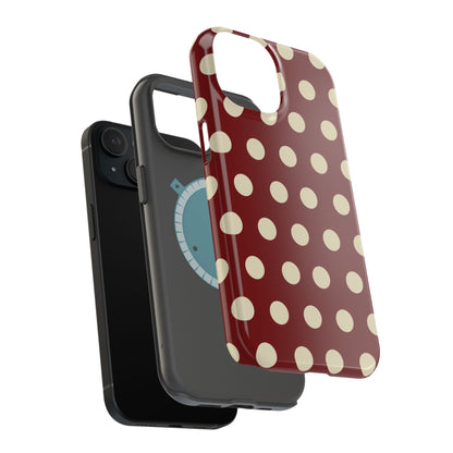 Classic Red & Cream Polka Dots - MagSafe iPhone Case