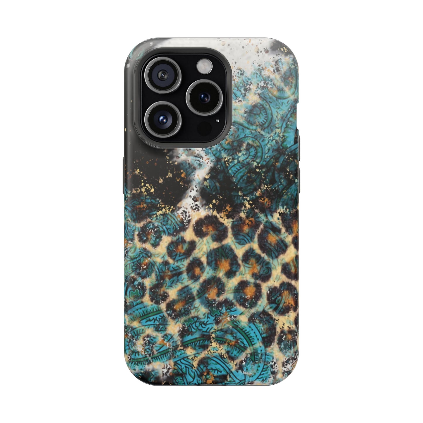 Turquoise Paisley Cowhide Leopard - MagSafe iPhone Series Case