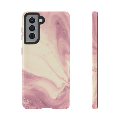 Blush Marble Glow – Samsung Galaxy Case with Rose Gold Swirl Design