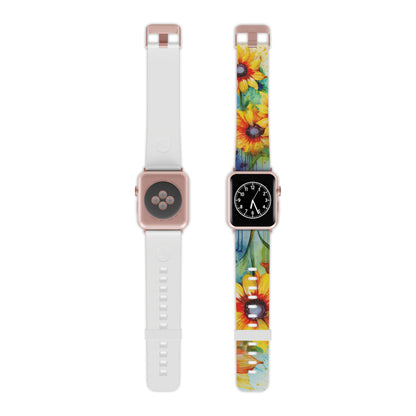 Watercolor Sunflower Splash Apple Watch Band