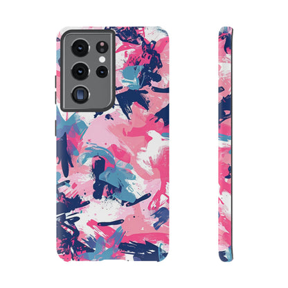 Vibrant Pink & Navy Abstract Splash – Samsung Galaxy Case