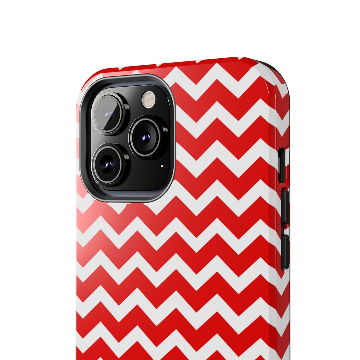 Bold Red & White Chevron – Modern Geometric iPhone Case