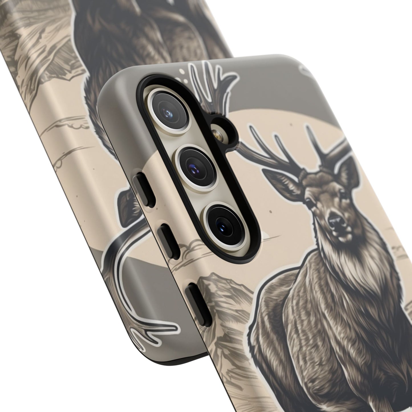 Monochrome Majesty – Regal Stag Samsung Galaxy Phone Case