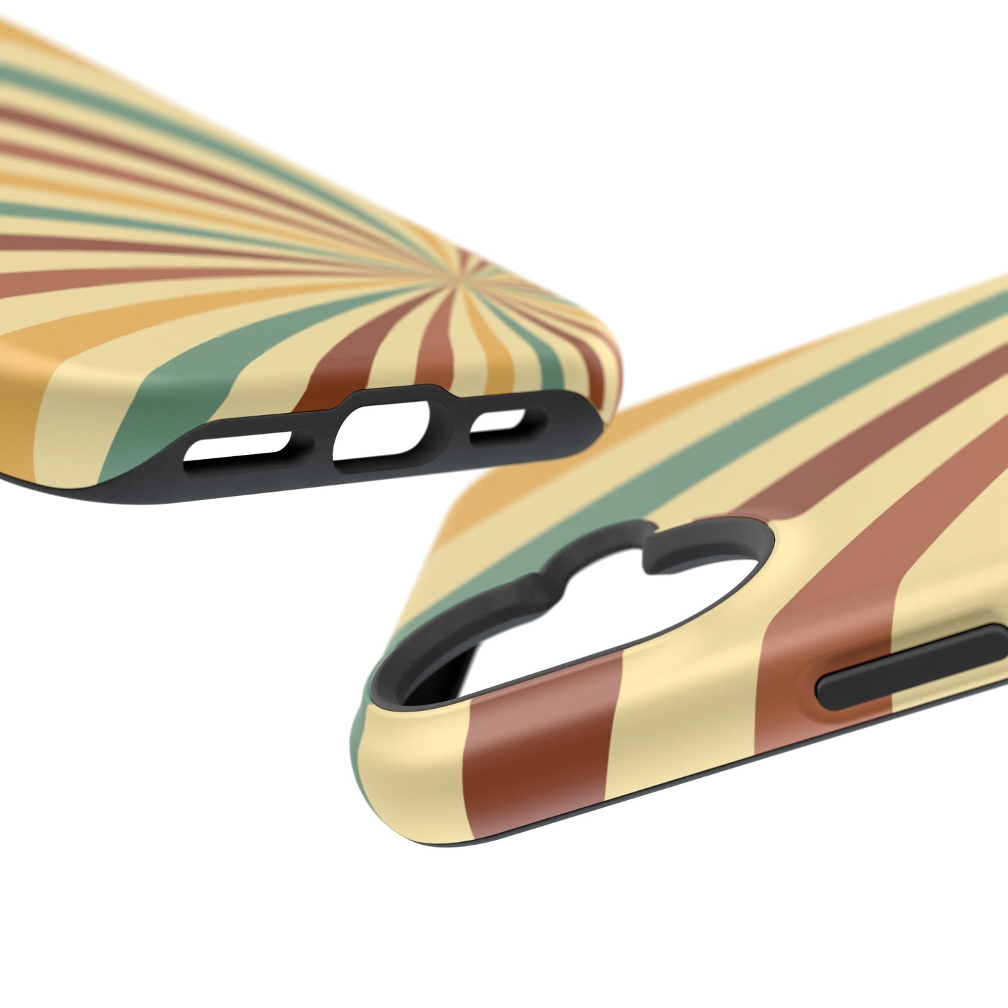 Earthy Retro Swirl MagSafe iPhone Case – Dual-Layer Protection with 70s-Inspired Earth Tones