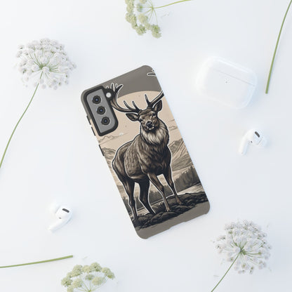 Monochrome Majesty – Regal Stag Samsung Galaxy Phone Case