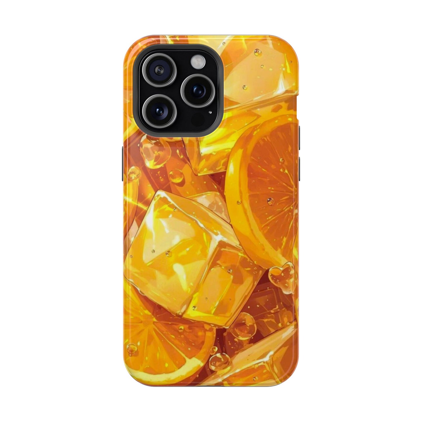 Citrus Splash MagSafe iPhone Case – Bright Orange Slices & Ice, Dual-Layer Protection