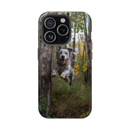 Happy Forest Dog MagSafe iPhone Case – Nature-Inspired Protective Cover