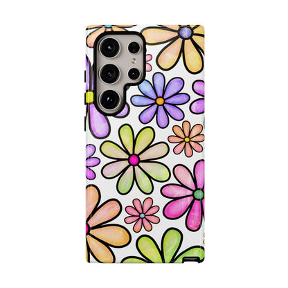 Pastel Daisy Dream Samsung Galaxy Case – Slim Profile, Glossy Finish