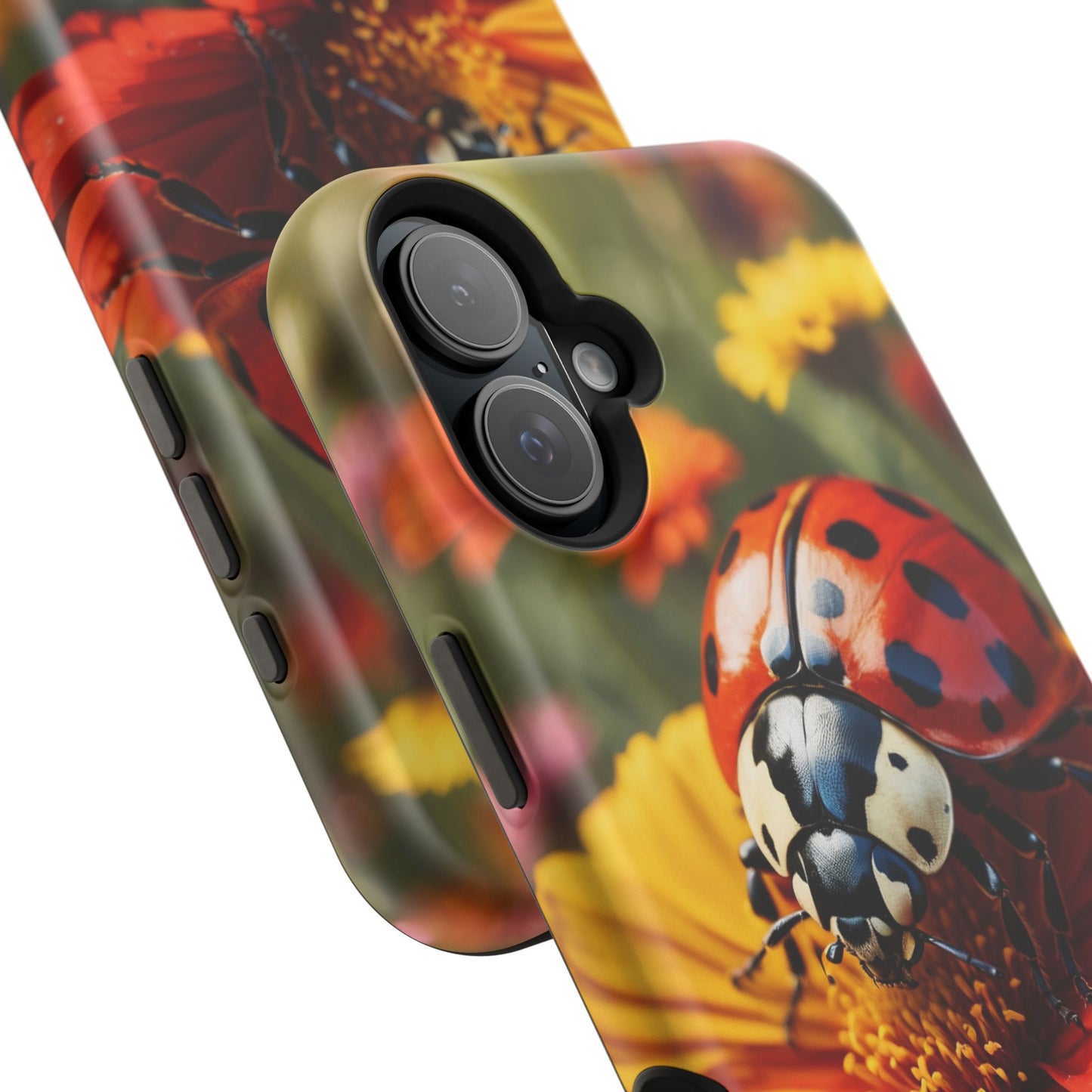 Ladybug on Orange Daisy - MagSafe iPhone Case