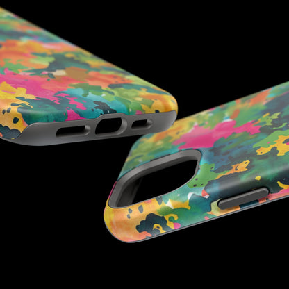 Vibrant Watercolor Splash MagSafe Case – Colorful Abstract Design with MagSafe Compatibility