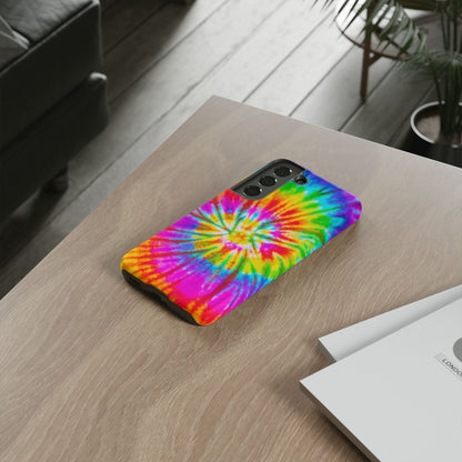 Vibrant Rainbow Spiral Tie-Dye Samsung Galaxy Case – Bold & Retro Style