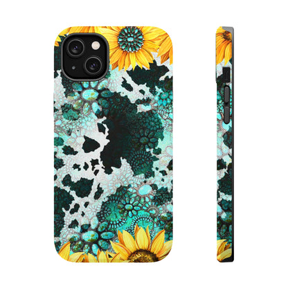 Boho Turquoise Sunflower Lace - MagSafe iPhone Series Case