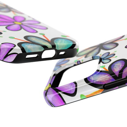 Whimsical Lavender Floral iPhone Case – Ultra-Slim, High-Gloss Finish