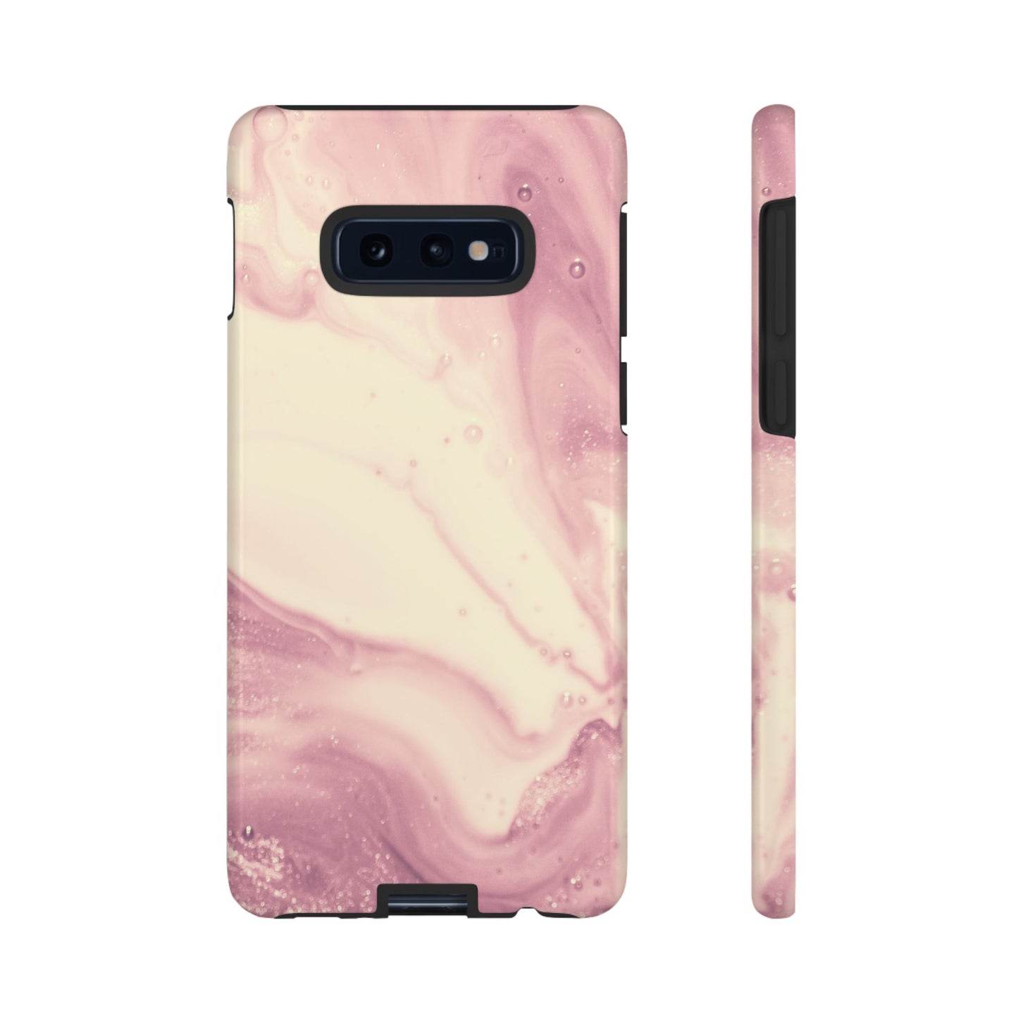 Blush Marble Glow – Samsung Galaxy Case with Rose Gold Swirl Design