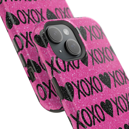 XOXO Glitter Hearts MagSafe Case