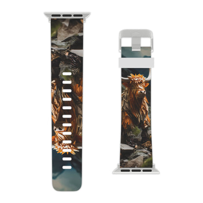 Moos & Blooms Highland Cow Apple Watch Band