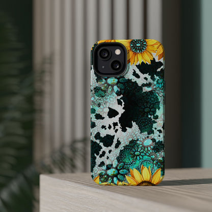 Boho Turquoise Sunflower Lace - MagSafe iPhone Series Case