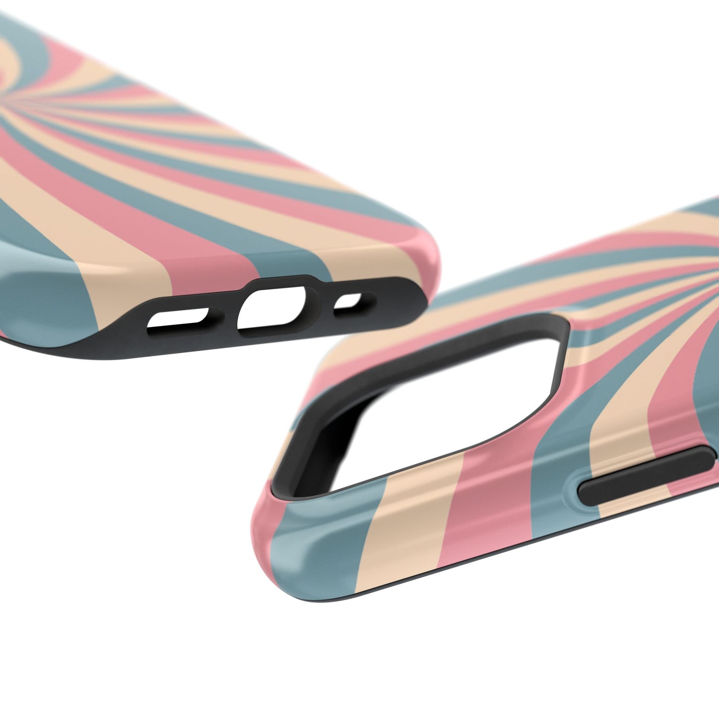 Vintage Pastel Swirl MagSafe iPhone Case – Dual-Layer Protection with 70s-Inspired Design