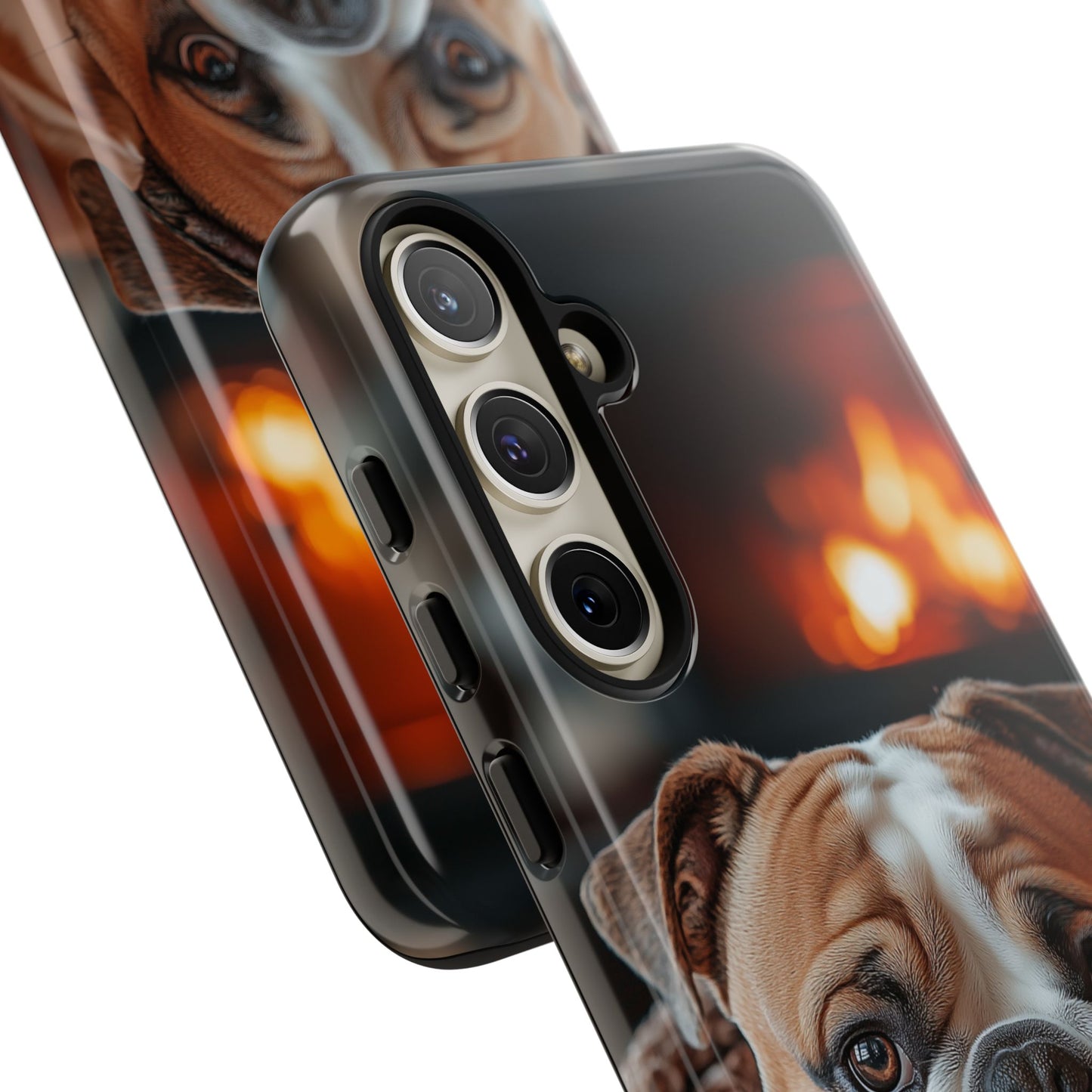 Cozy Bulldog Samsung Galaxy Case – Fireside-Inspired Protective Cover