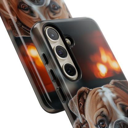 Cozy Bulldog Samsung Galaxy Case – Fireside-Inspired Protective Cover