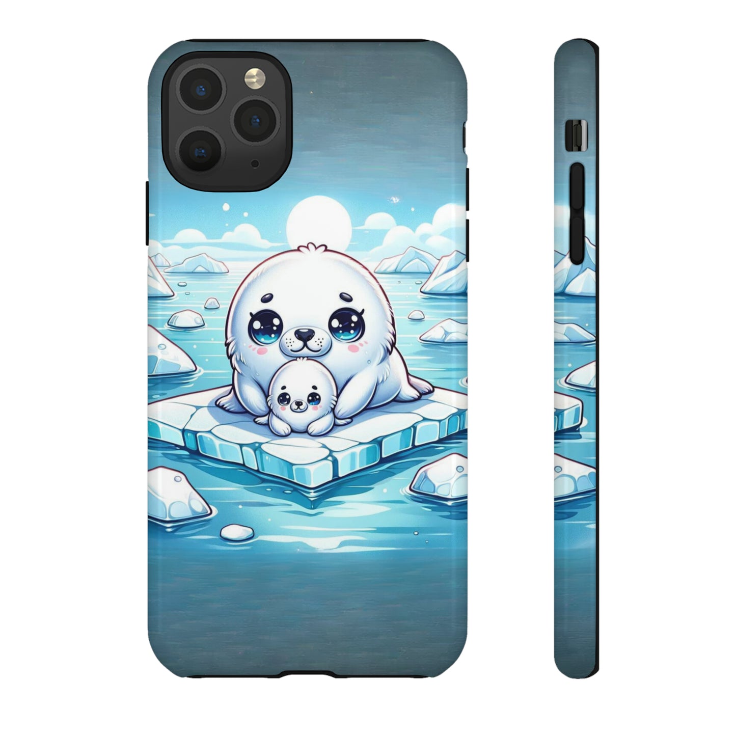 Arctic Embrace - Harp Seal Mother and Pup Protective Case for iPhone, Samsung Galaxy and Google Pixel