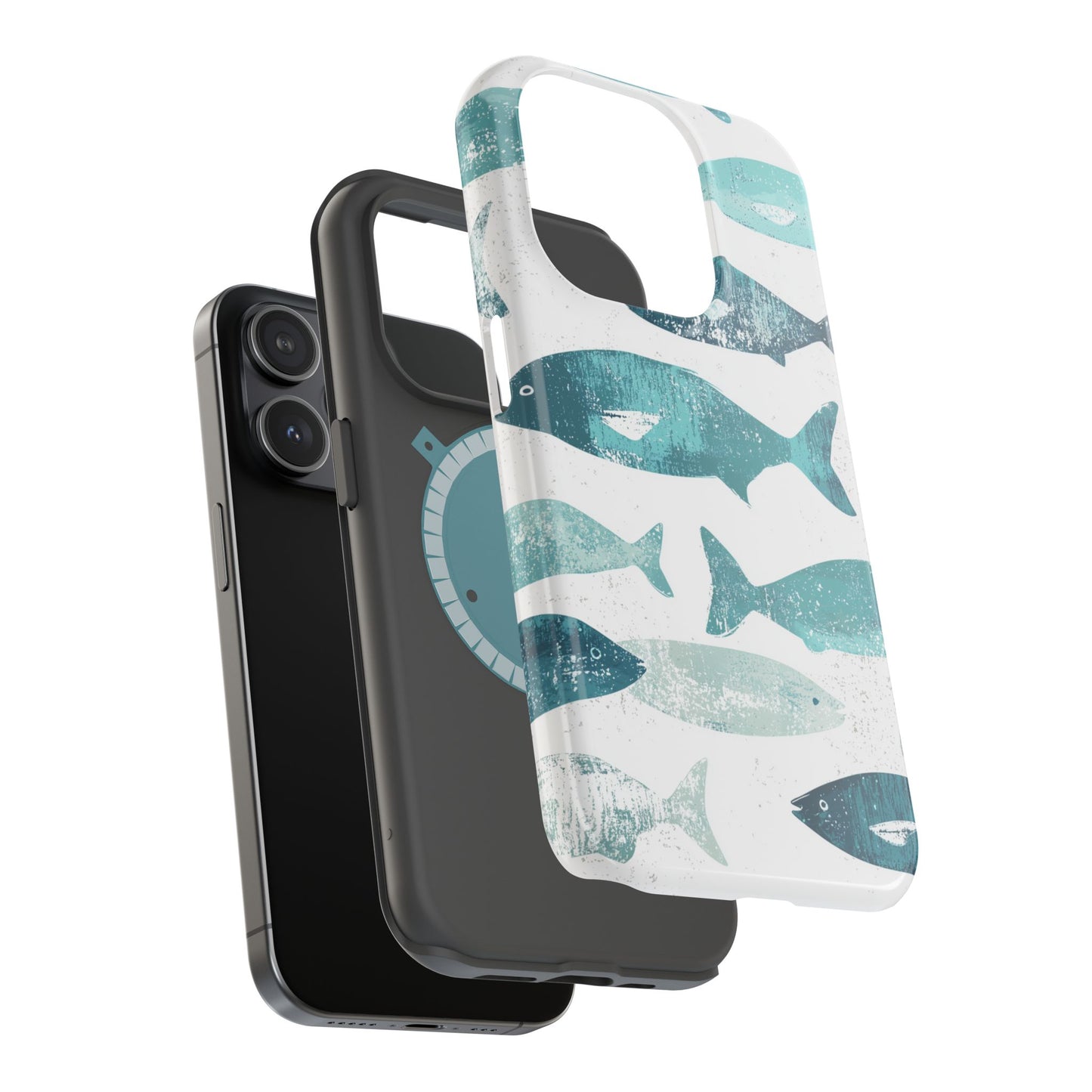 Vintage Blue Fish Print - MagSafe iPhone Series Case