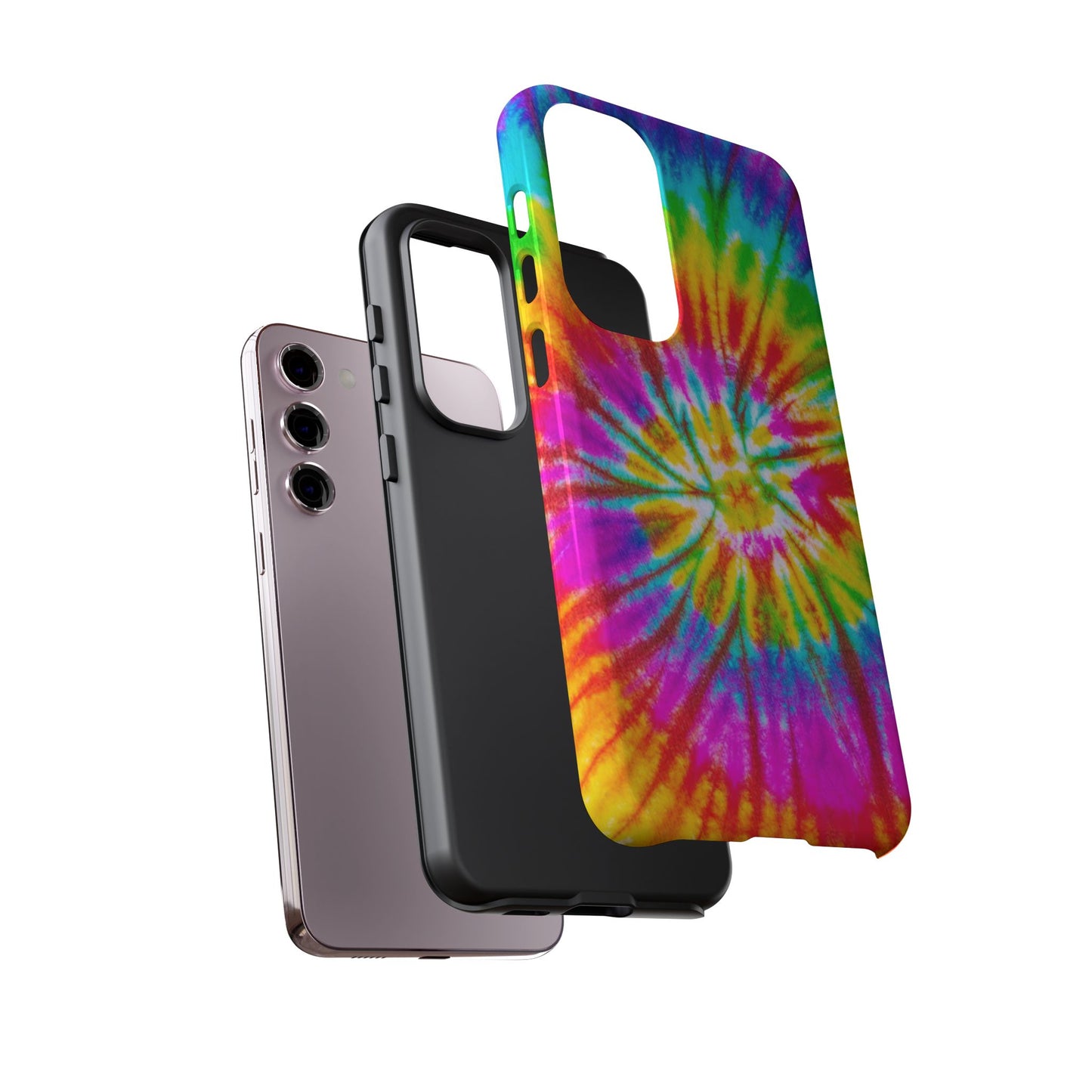 Vibrant Rainbow Spiral Tie-Dye Samsung Galaxy Case – Bold & Retro Style