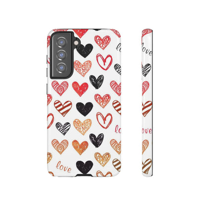 Samsung Galaxy Case: Hand-Drawn Hearts & Love