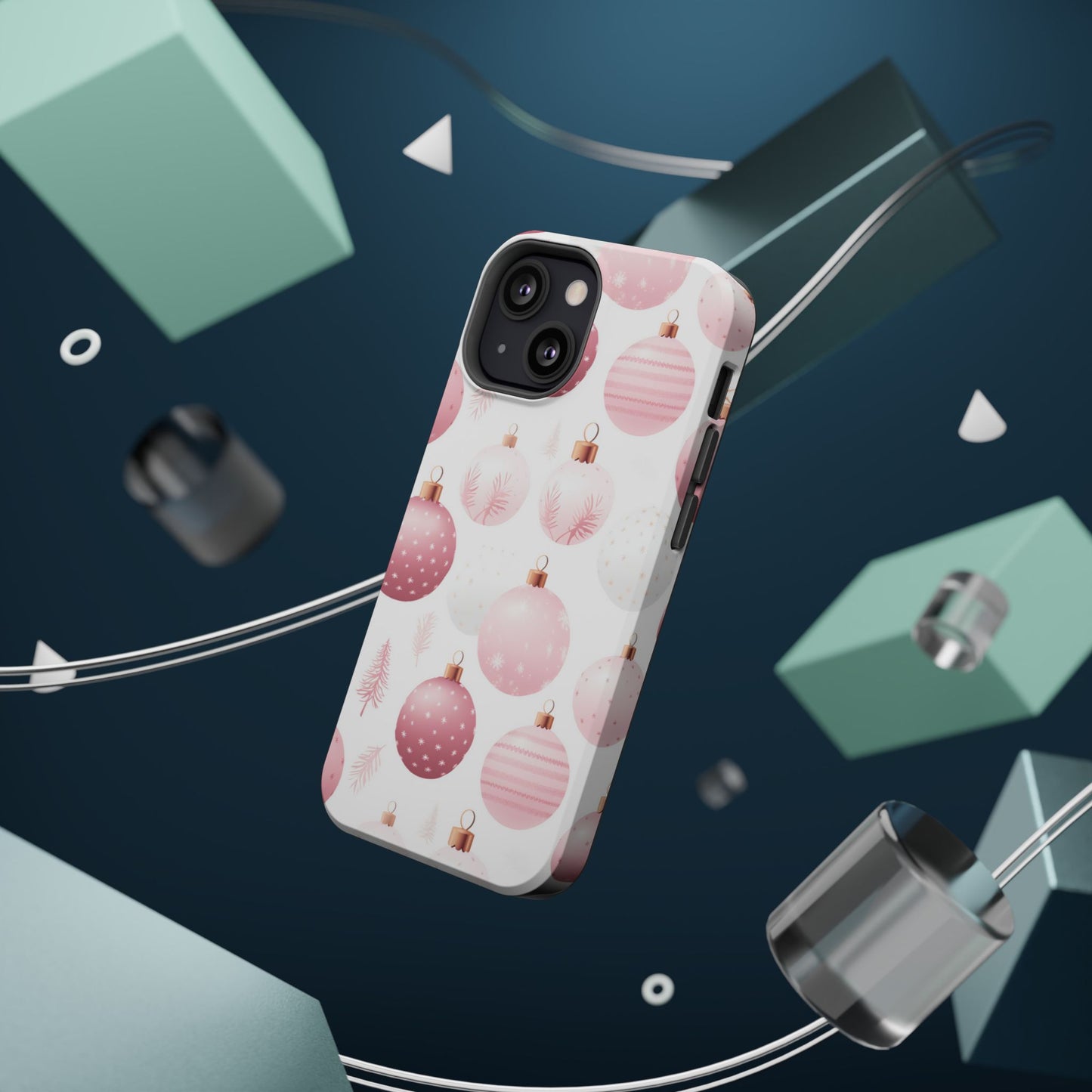 MagSafe iPhone Case: Merry in Pink – Christmas Balls