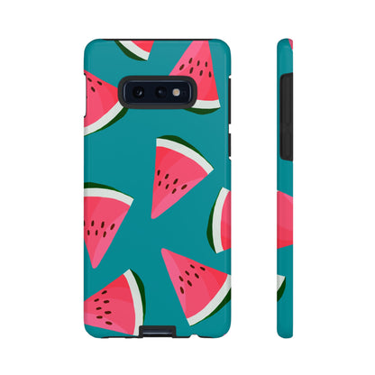 Watermelon Bliss Samsung Galaxy Case – Vibrant Summer Fruit Design on Teal Background