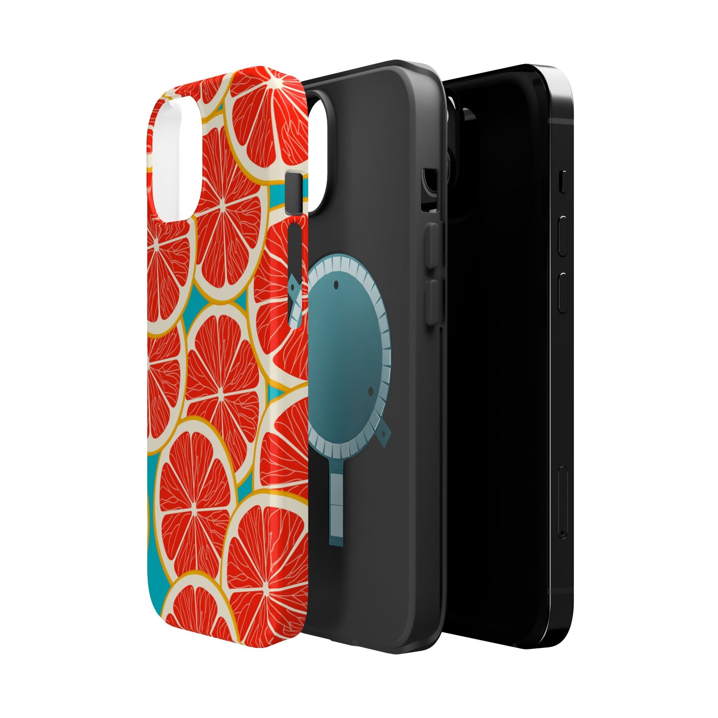 Ruby Grapefruit Pop Tough MagSafe iPhone Case – Vibrant Citrus Design, Shock-Resistant Protection