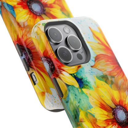 Watercolor Sunflower Splash - MagSafe iPhone Series Case