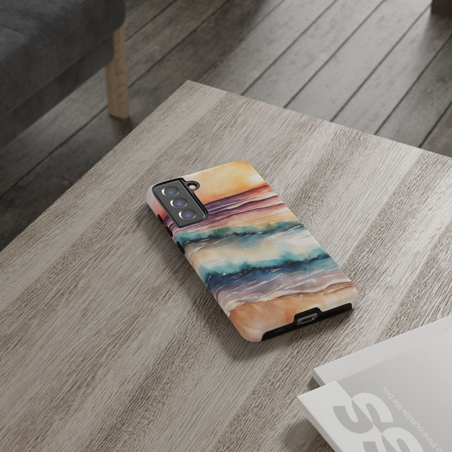 Sunset Waves Samsung Galaxy Case – Vibrant Watercolor Design