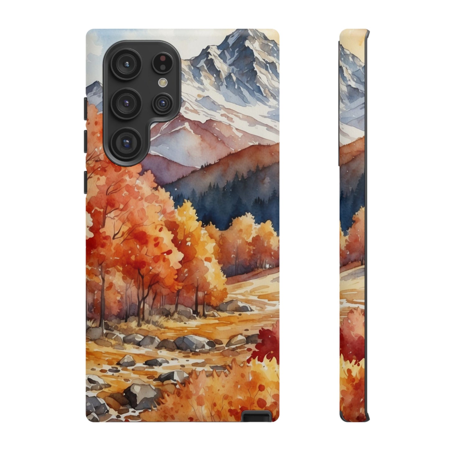 Watercolor Autumn Forest and Mountains - Samsung Galaxy Case