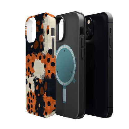 MagSafe iPhone Case: Cheetah Plaid – Brown & Black Pattern