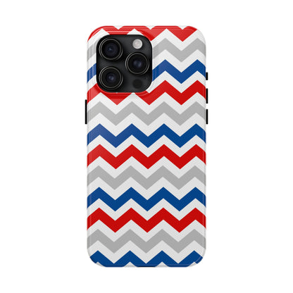 Patriotic Red, White & Blue Chevron – Geometric iPhone Case