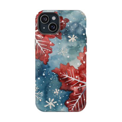 Crimson Snowflake Charm – MagSafe iPhone Case